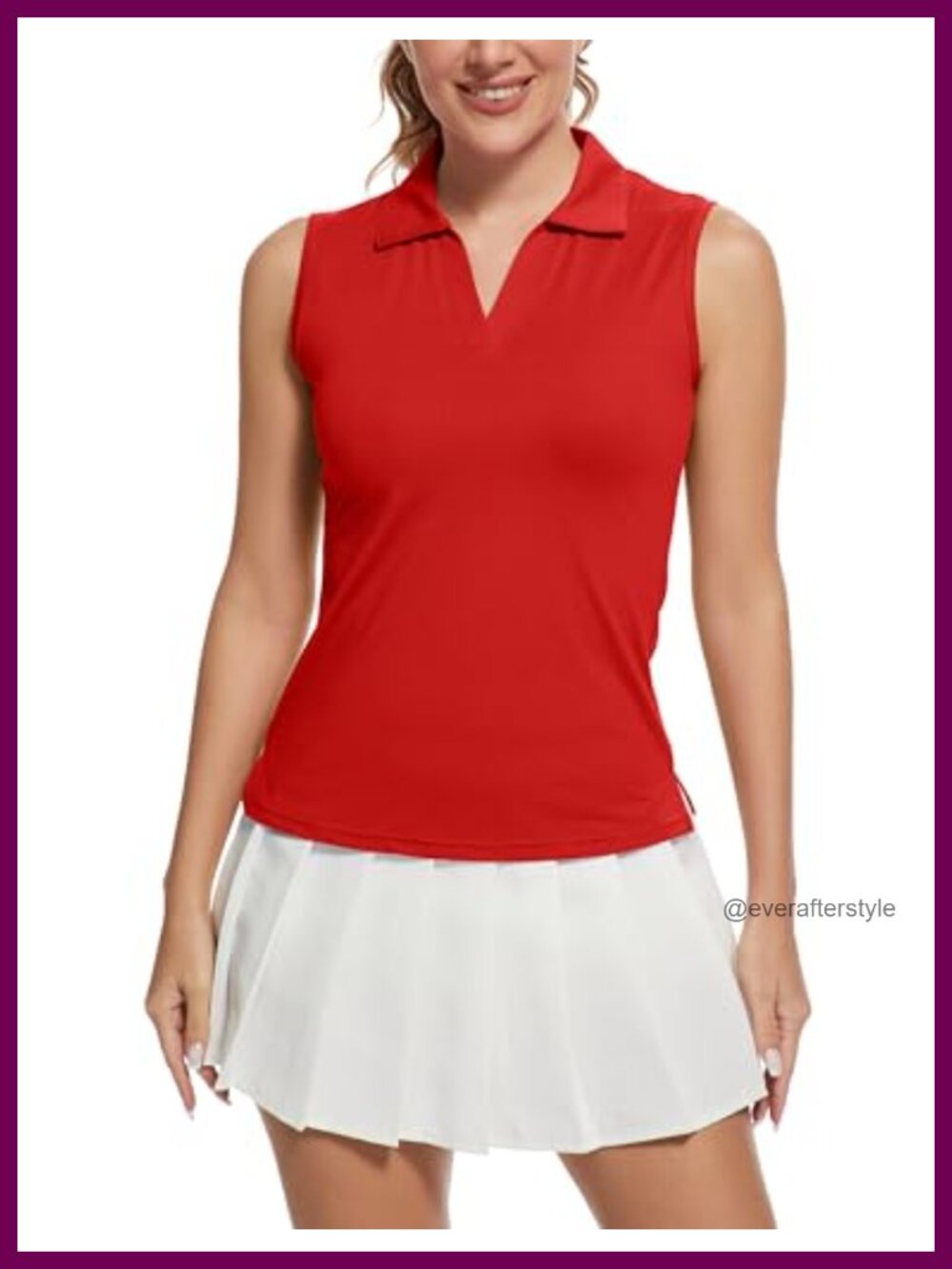 Sleeveless Golf Polo Tank Top UPF 50+ V-Neck Athletic Shirt